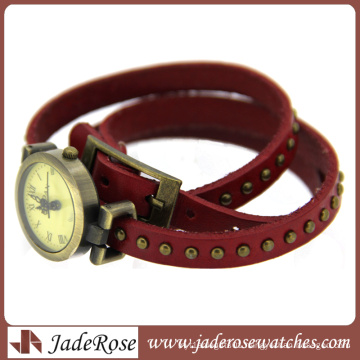 Classic Long Leather Wrap Fashion Lady Watch